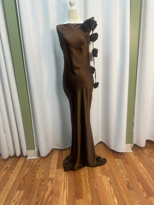 Chocolate rose drop dress
