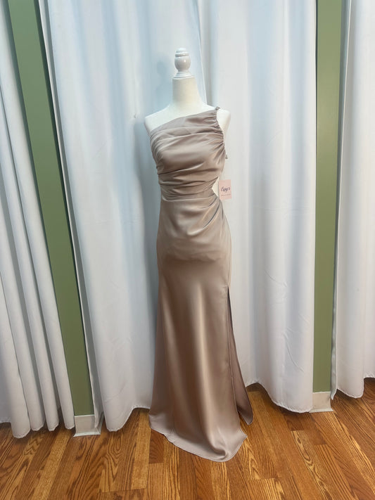 Satin champagne dress