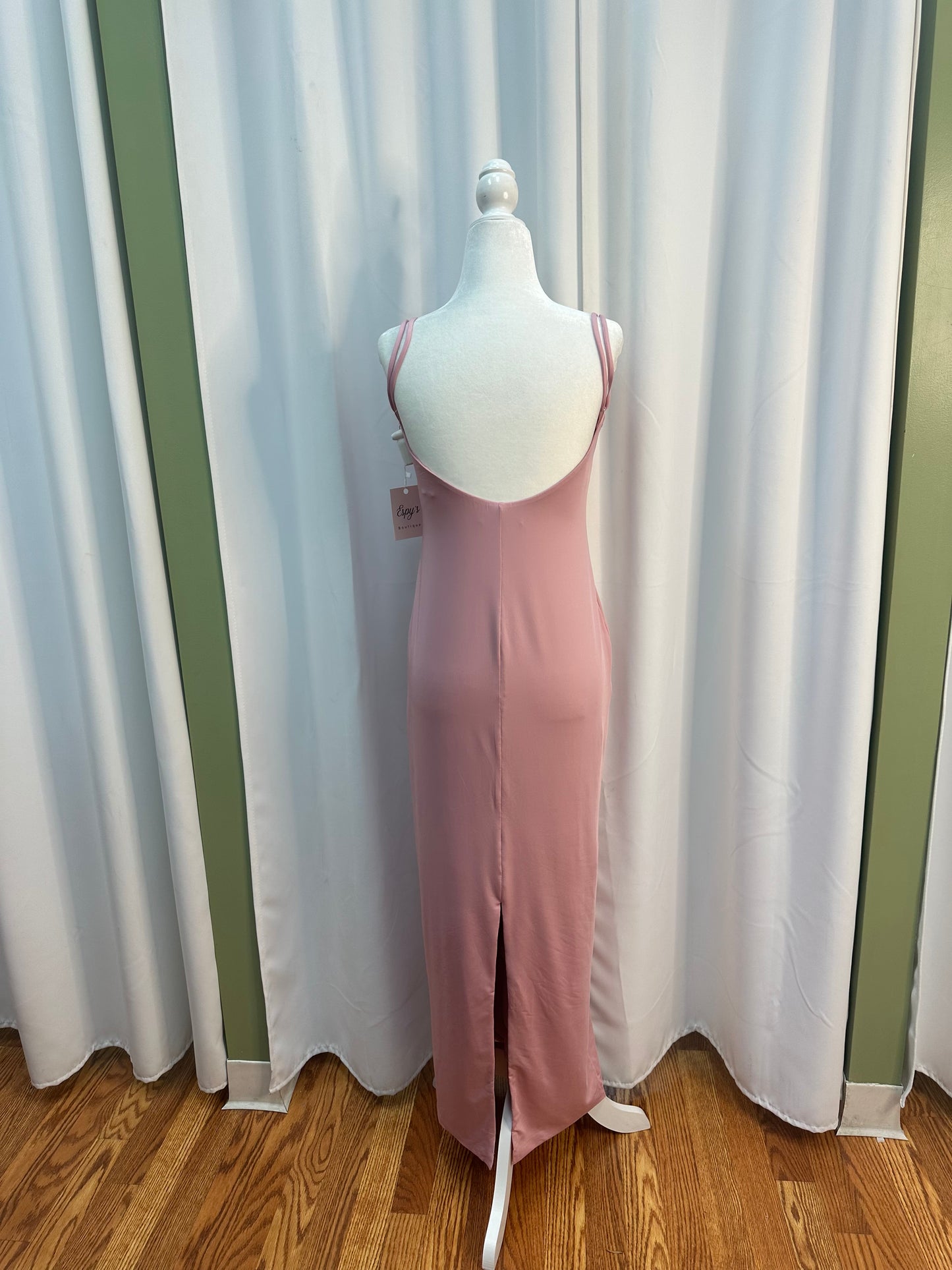 Rose low cut back dress