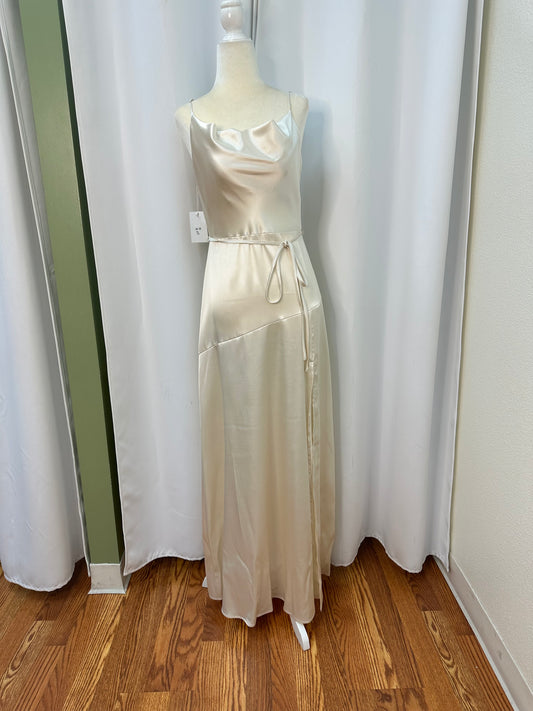 champagne silk dress