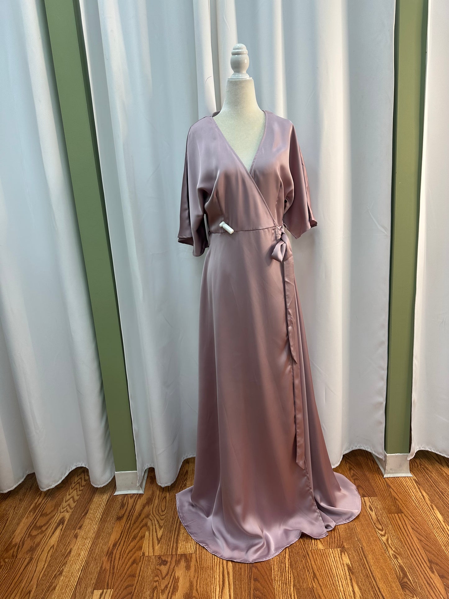 modest long dress satin