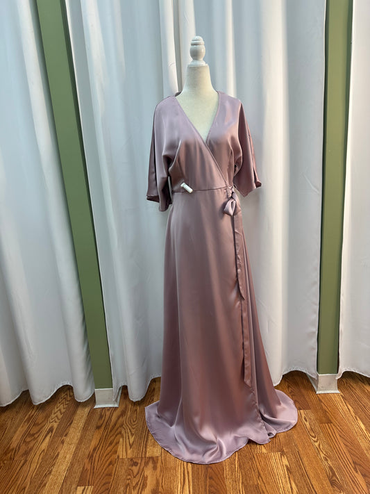 modest long dress satin