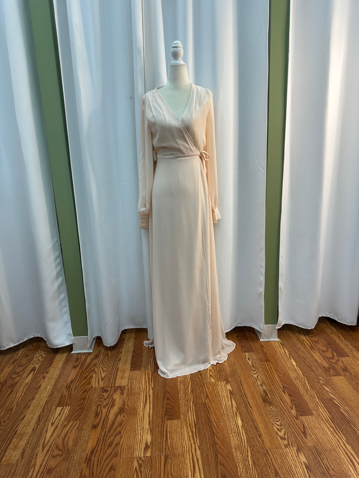 long peach dress