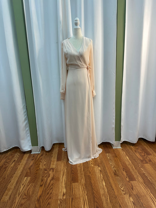long peach dress