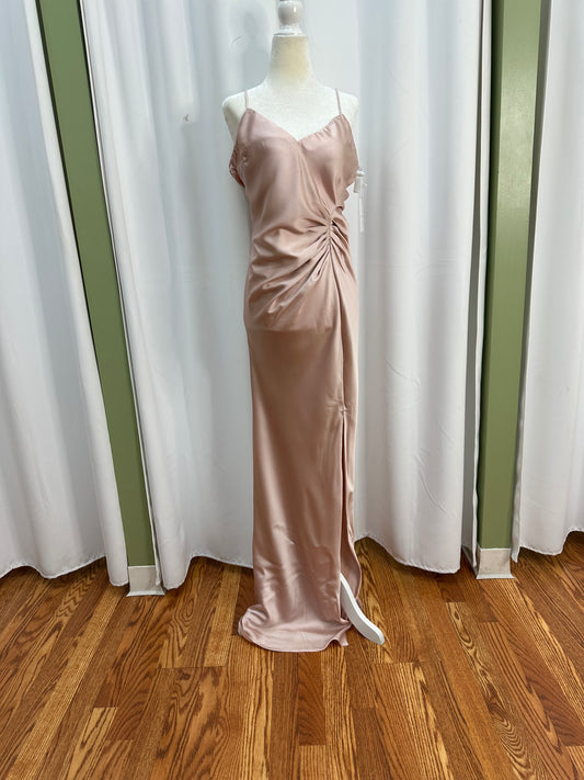 rose gold satin dress