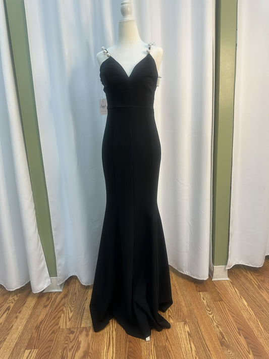 Black Long Pearls Dress