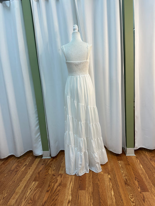 white long flowy dress
