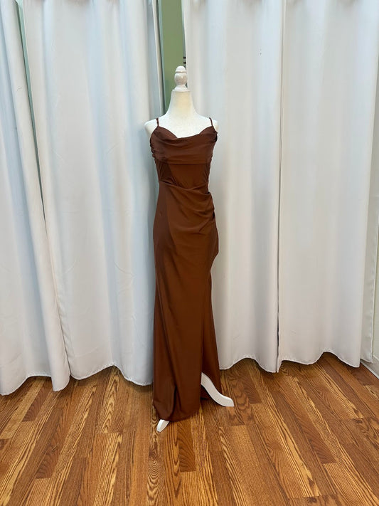 Brown Satin long dress