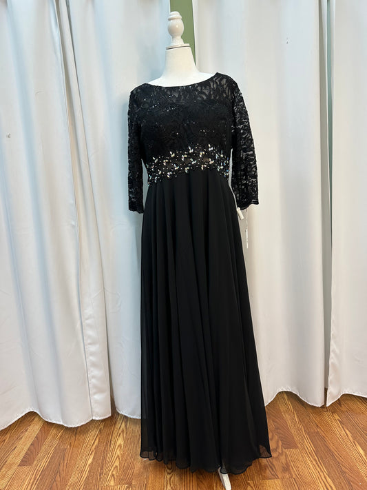 BLACK PLUS SIZE LONG SLEEVE DRESS PLOYESTER