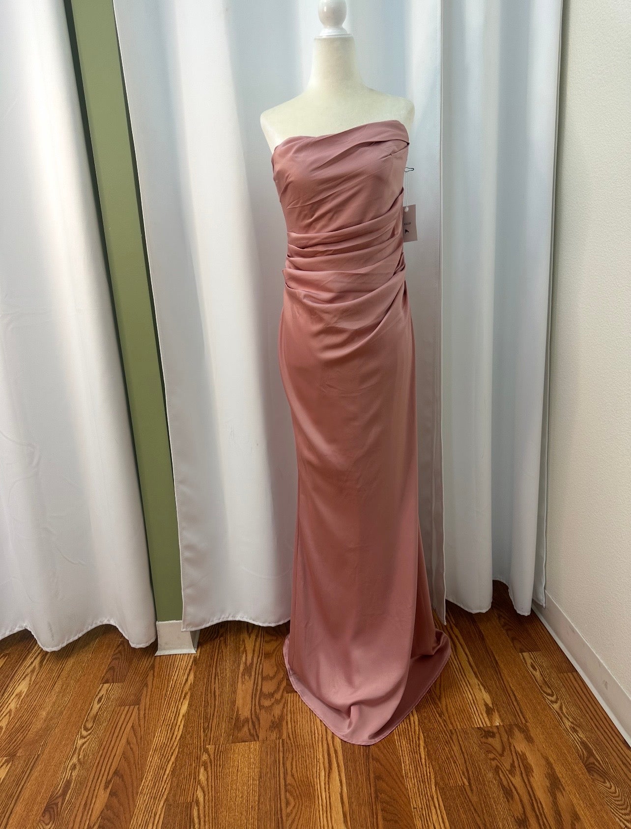 long muave satin dress