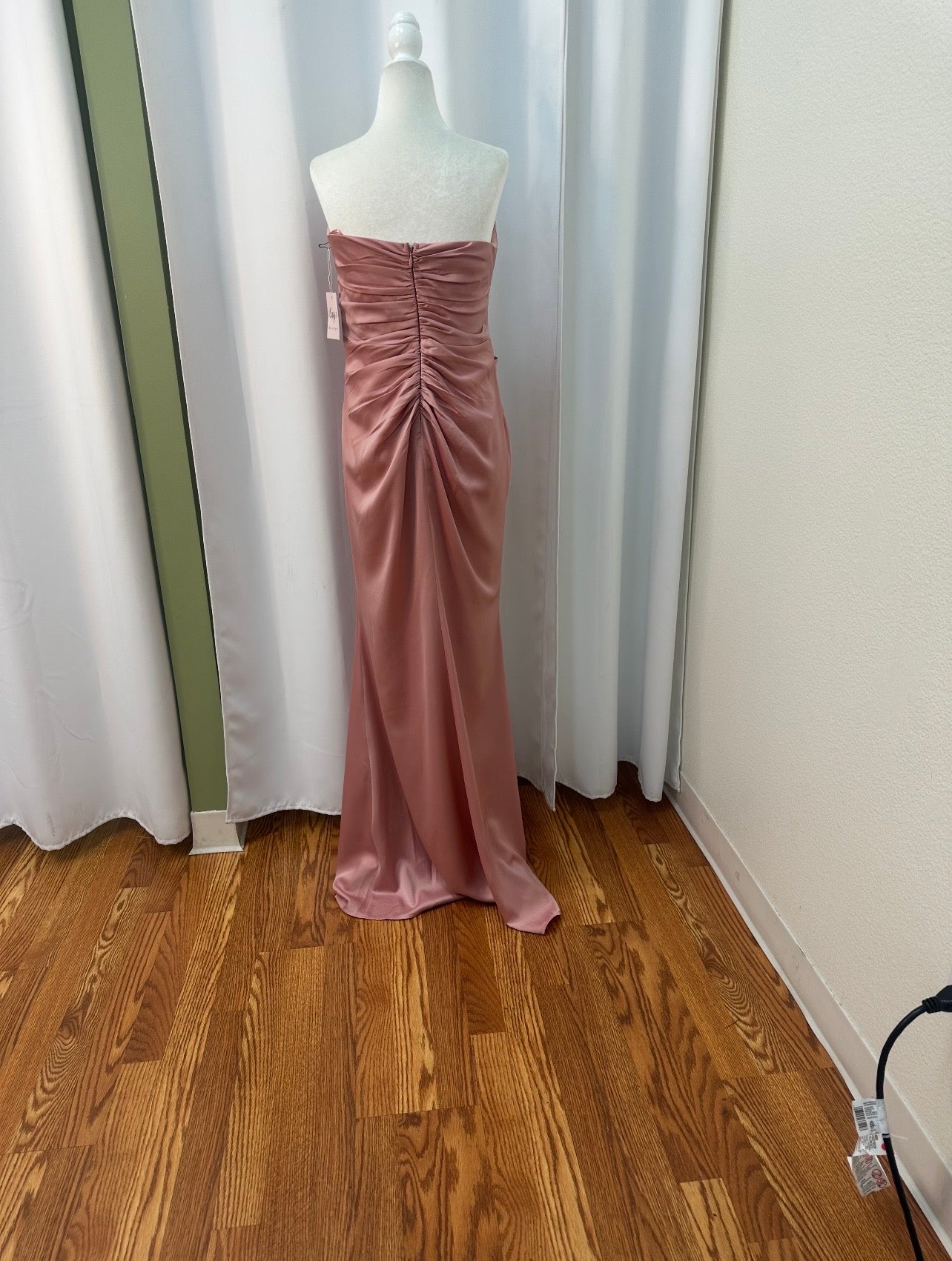 long muave satin dress