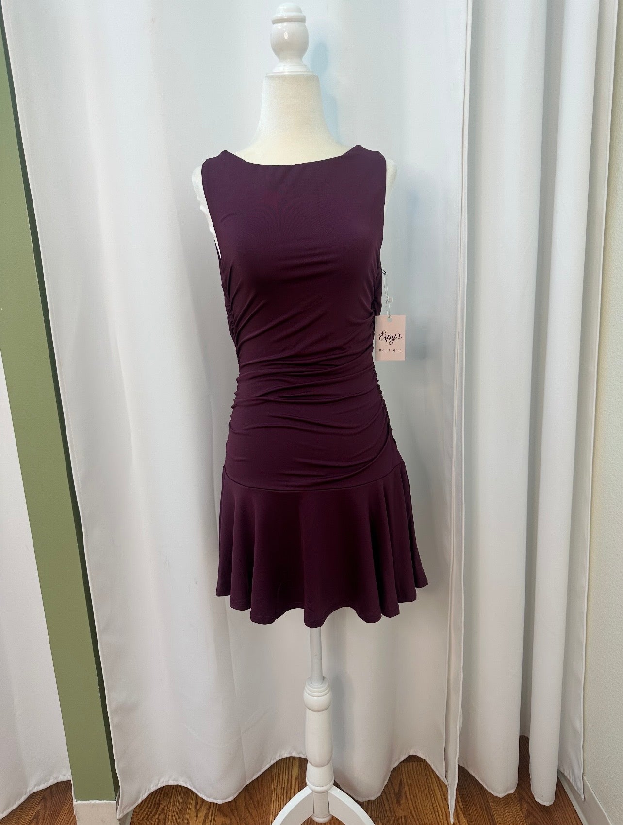 short plum dress