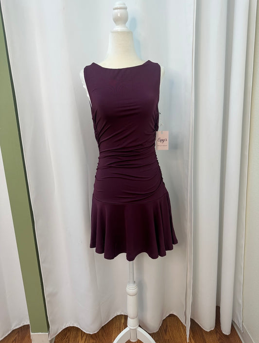 short plum dress