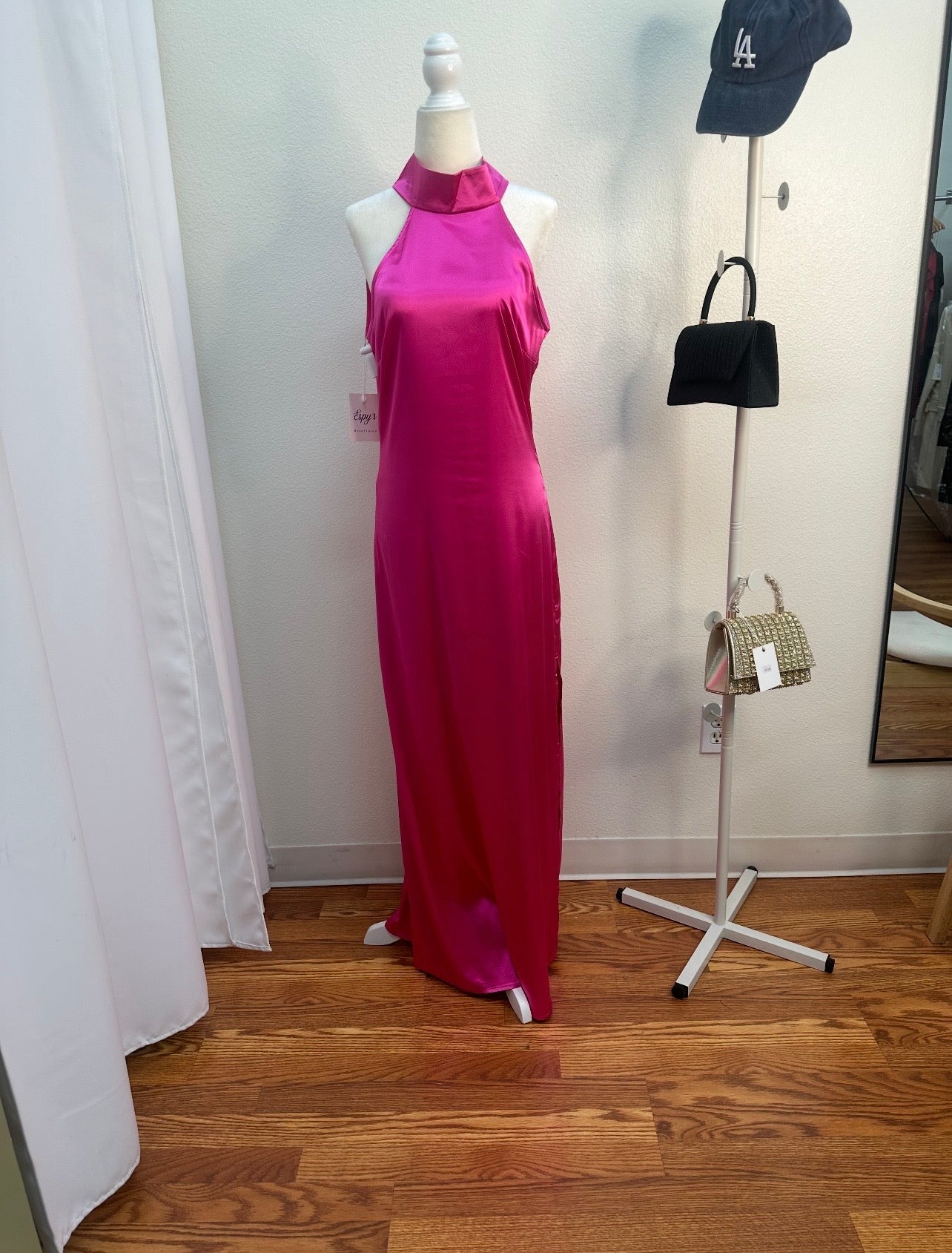 long satin Fusha dress