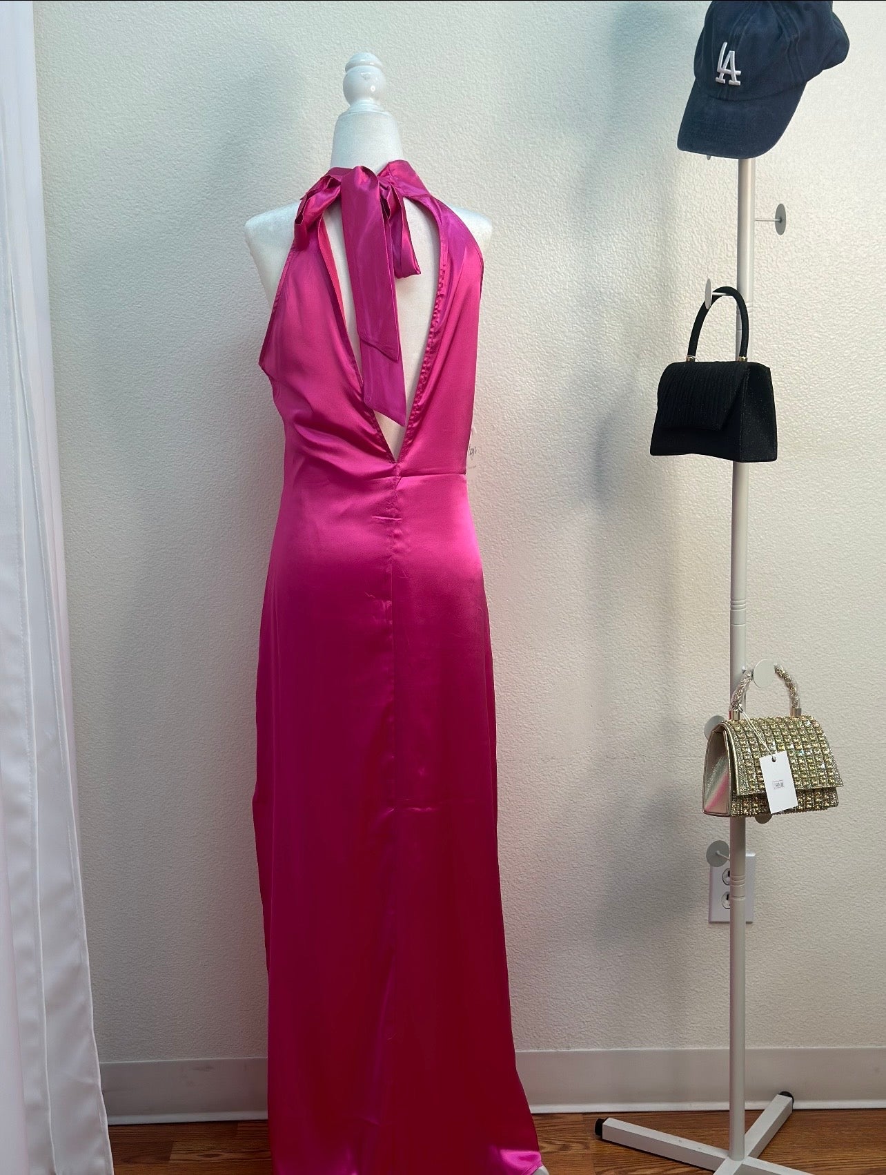 long satin Fusha dress