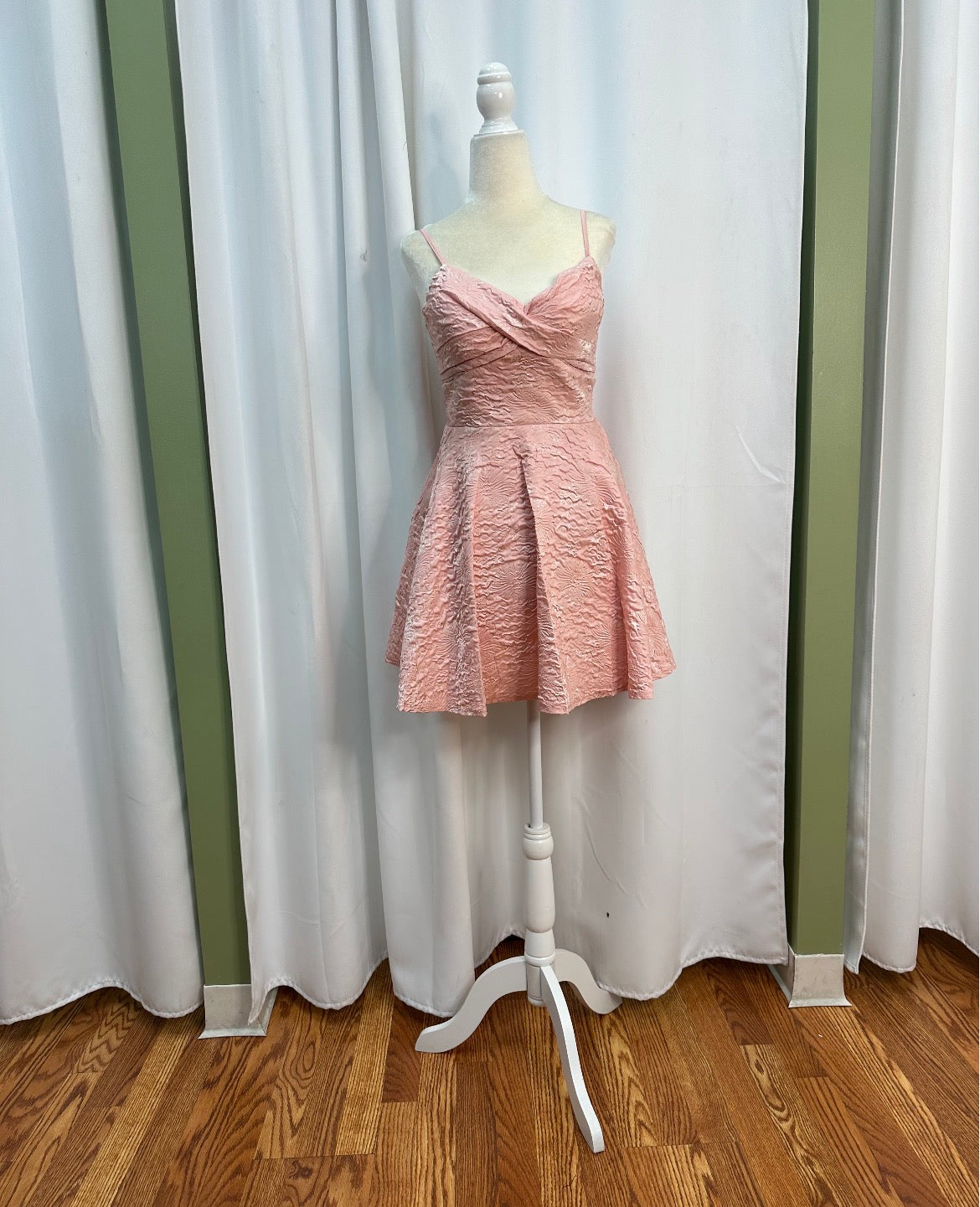 short pink design pattern dress.