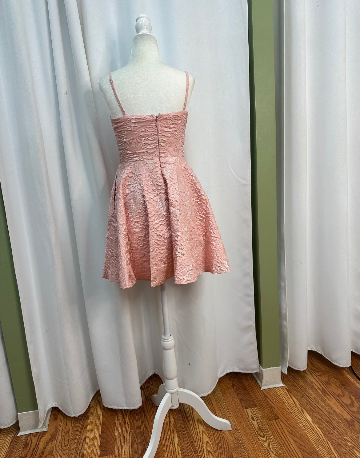 short pink design pattern dress.