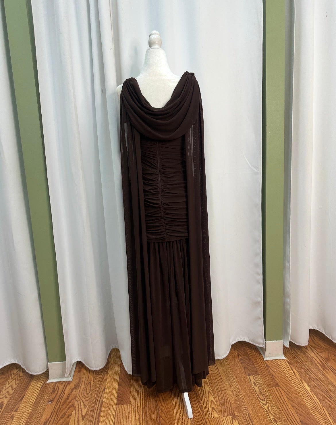 chocolate truffle long dress elegant back design