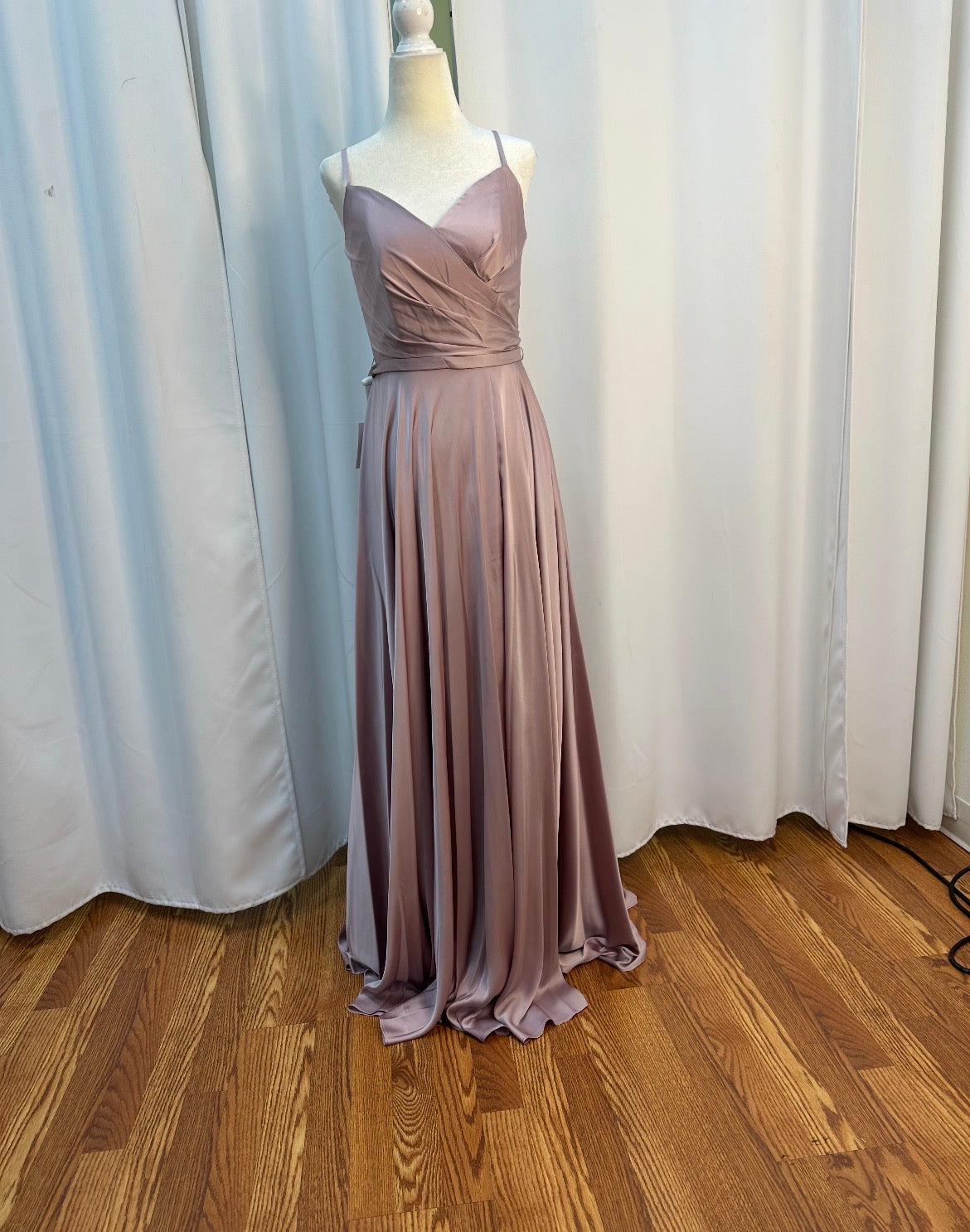 faded rose long elegant dress corset tie.