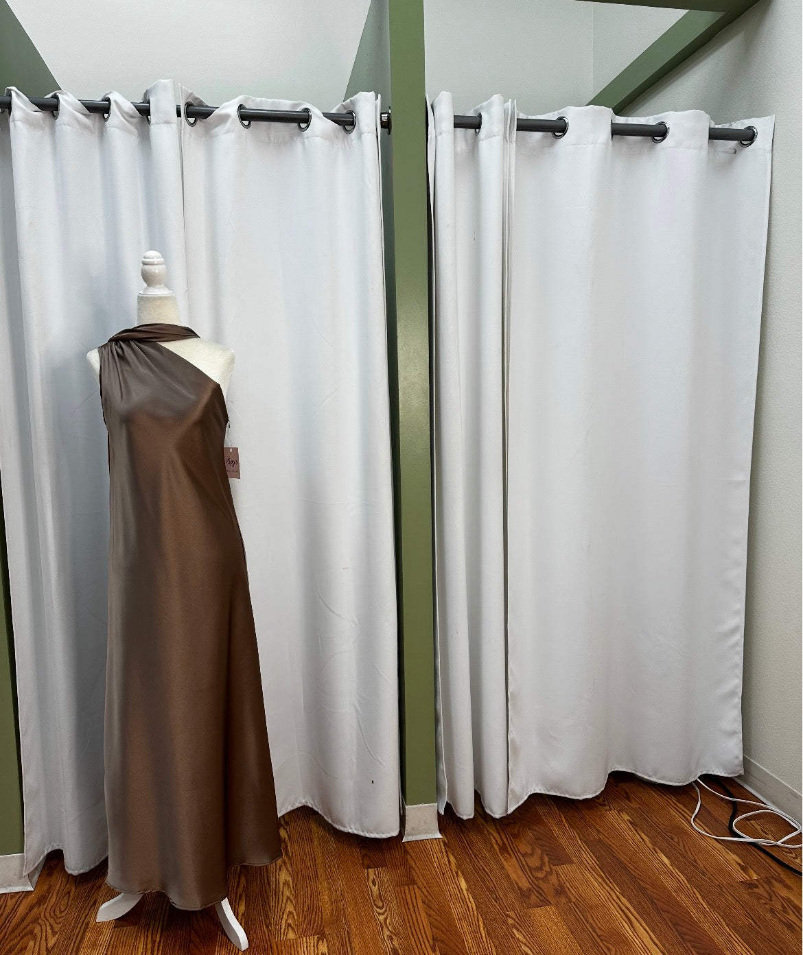 Dune Satin long scarfed dress