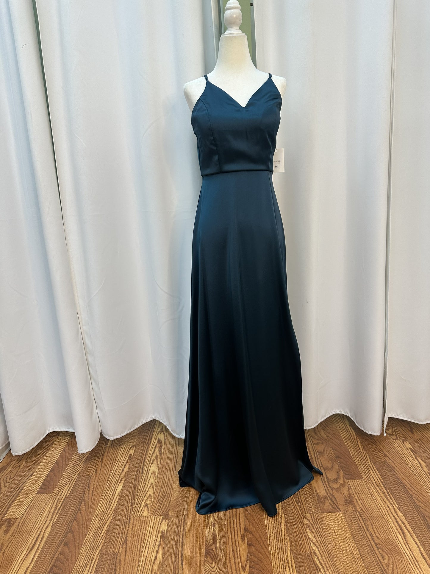 Satin Dark blue long dress